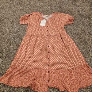 Coral Patterned Downeast Basics sundress XXL